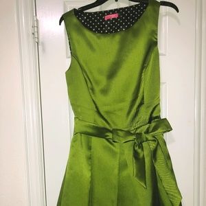 Isaac Mizrahi Med 8 Green Fit & Flare Formal Dress